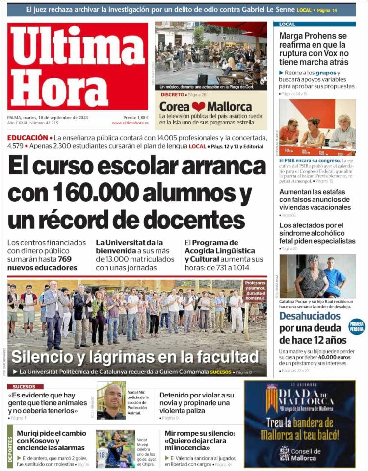Portada de Última Hora (Espa&ntilde;a)