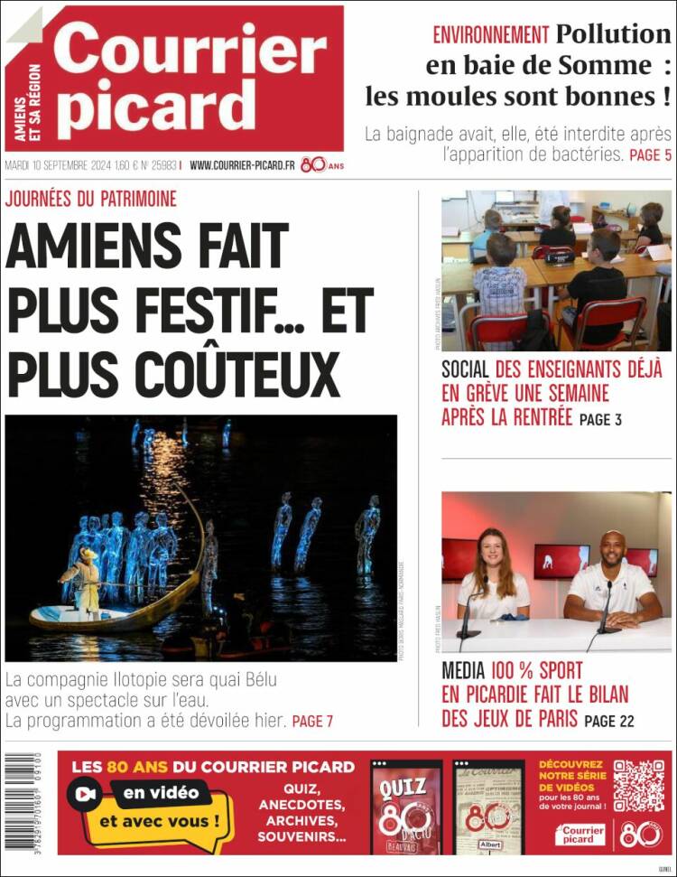 Portada de Courrier Picard (Francia)
