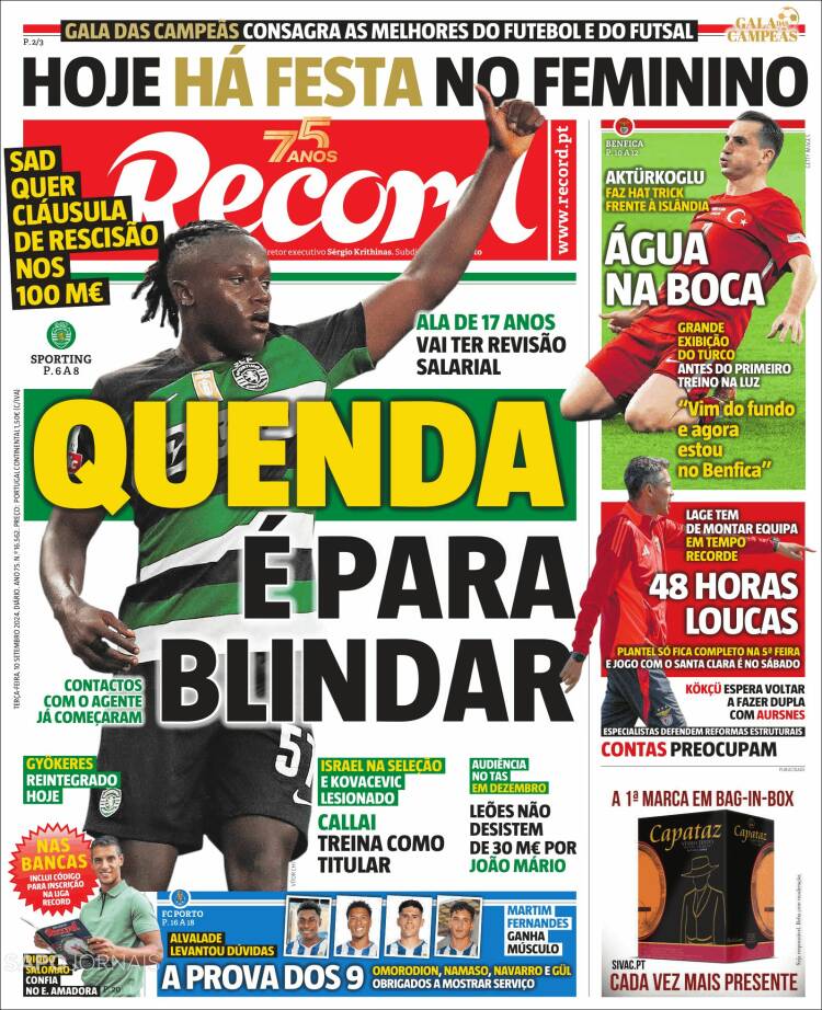 Portada de Record (Portugal)