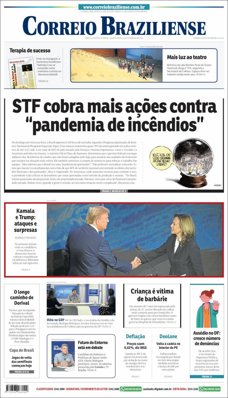Portada de Correio Braziliense (Brasil)