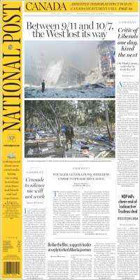 Portada de The National Post (Canadá)