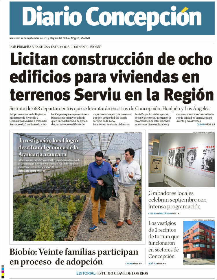 Portada de Diario de Concepción (Chile)