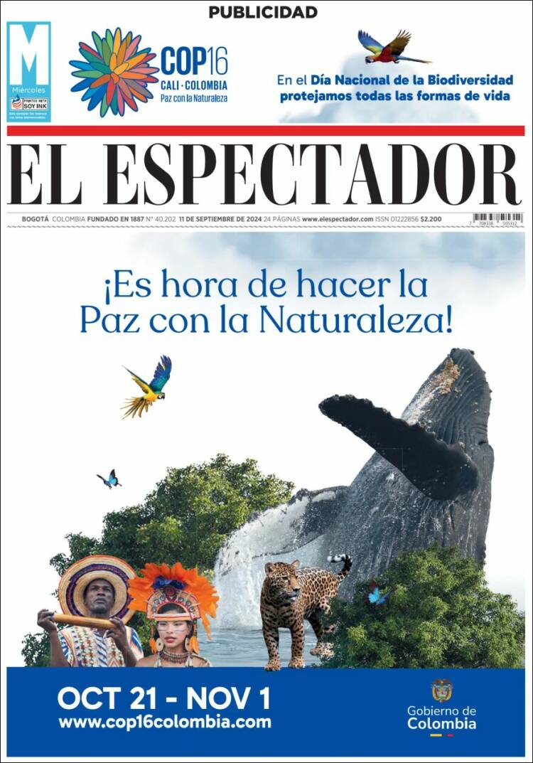 Portada de El Espectador (Colombia)