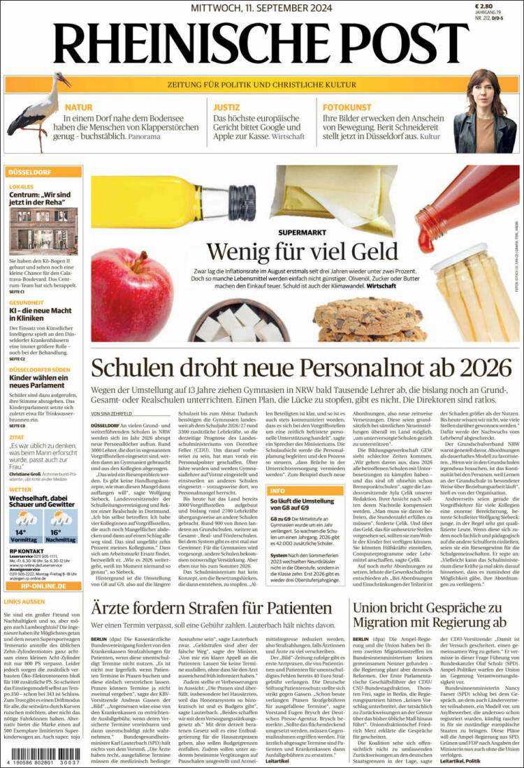 Portada de Rheinische Post (Alemania)