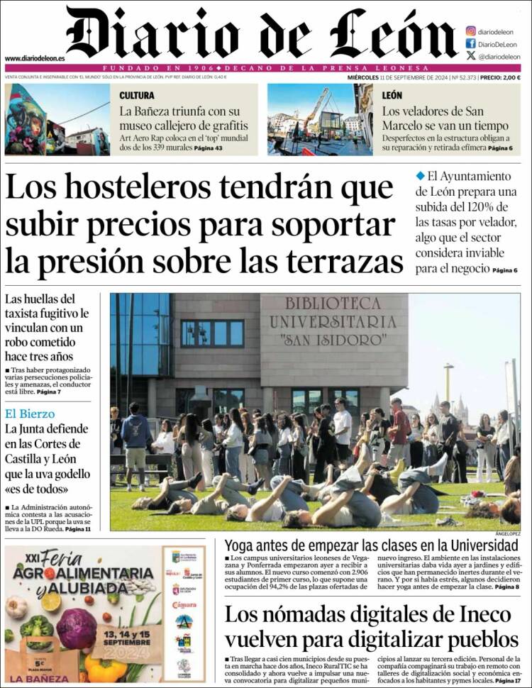 Portada de Diario de León (Espa&ntilde;a)