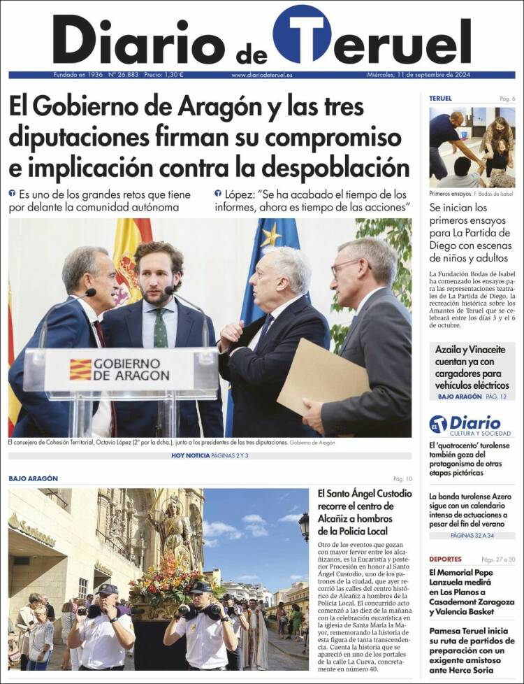 Portada de Diario de Teruel (Espa&ntilde;a)