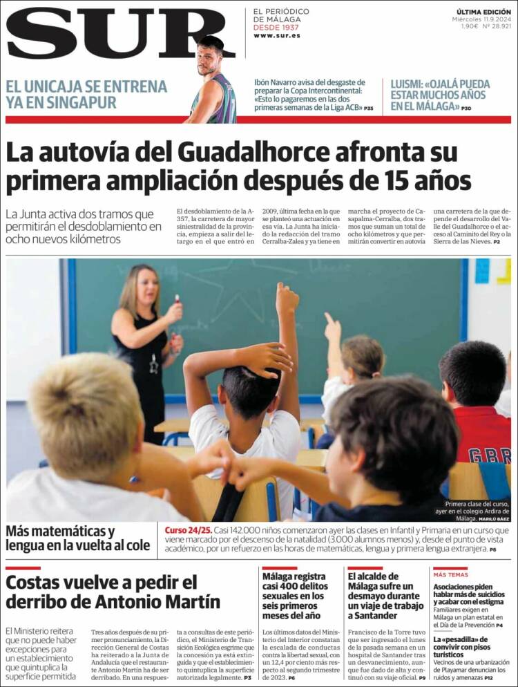 Portada de Diario el Sur (Espa&ntilde;a)