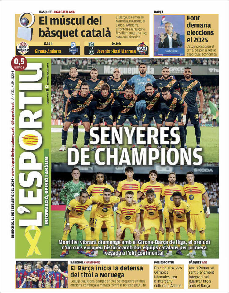 Portada de L'Esportiu (Espa&ntilde;a)