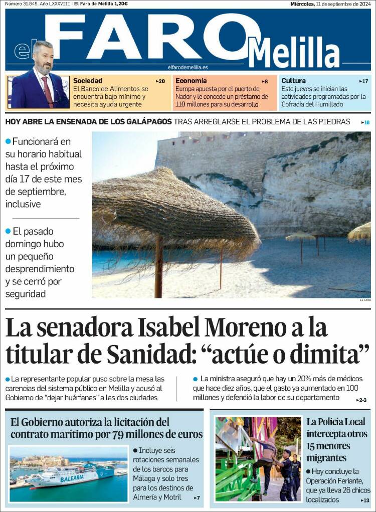 Portada de El Faro de Melilla (Espa&ntilde;a)