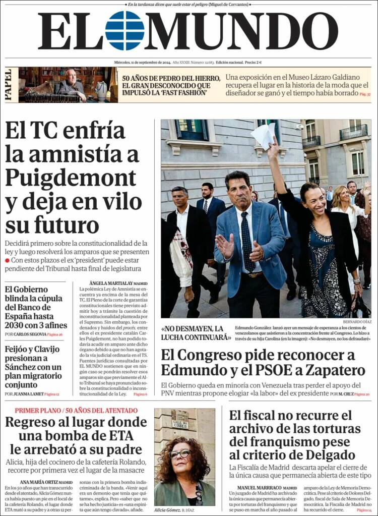 Portada de El Mundo (Espa&ntilde;a)