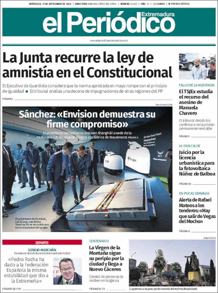 Portada de El Periódico de Extremadura (Espa&ntilde;a)