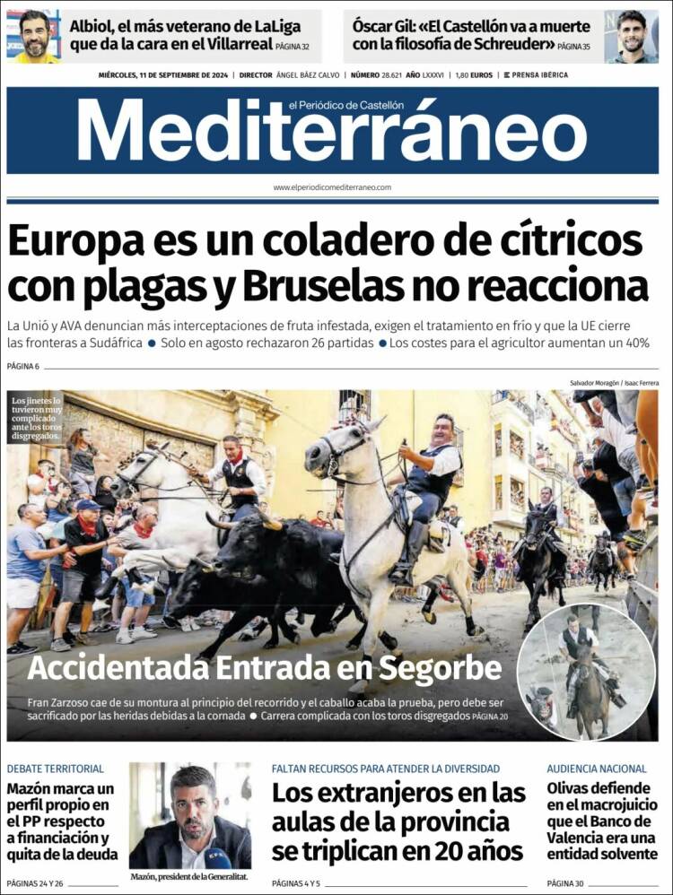 Portada de El Periódico Mediterraneo (Espa&ntilde;a)