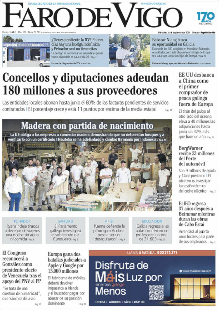 Portada de Faro de Vigo (Espa&ntilde;a)