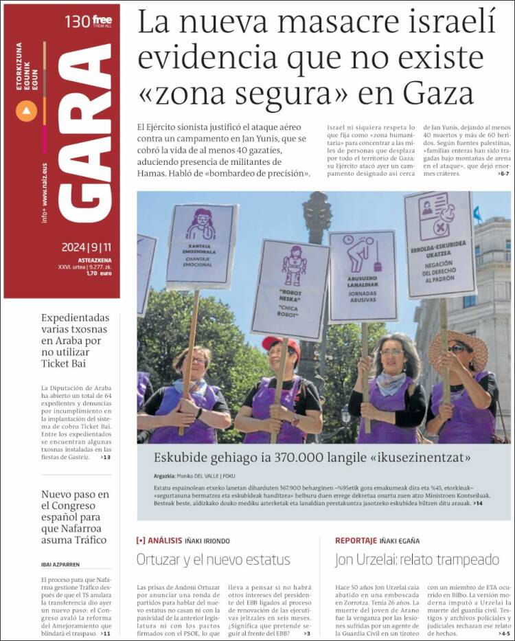 Portada de Gara (Espa&ntilde;a)