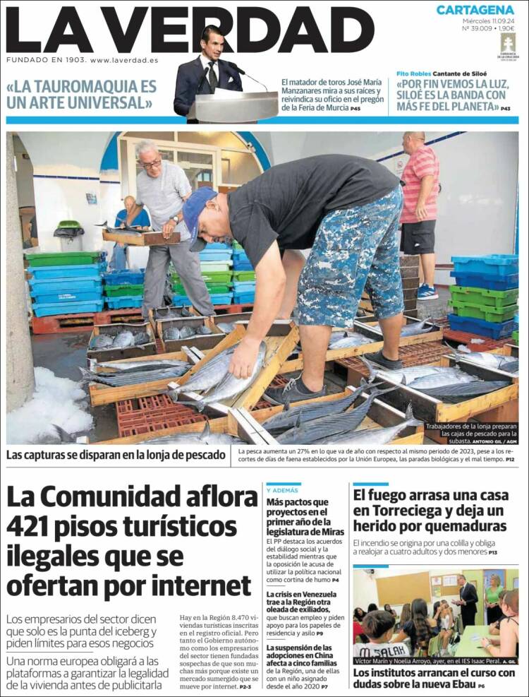 Portada de La Verdad de Cartagena (Espa&ntilde;a)