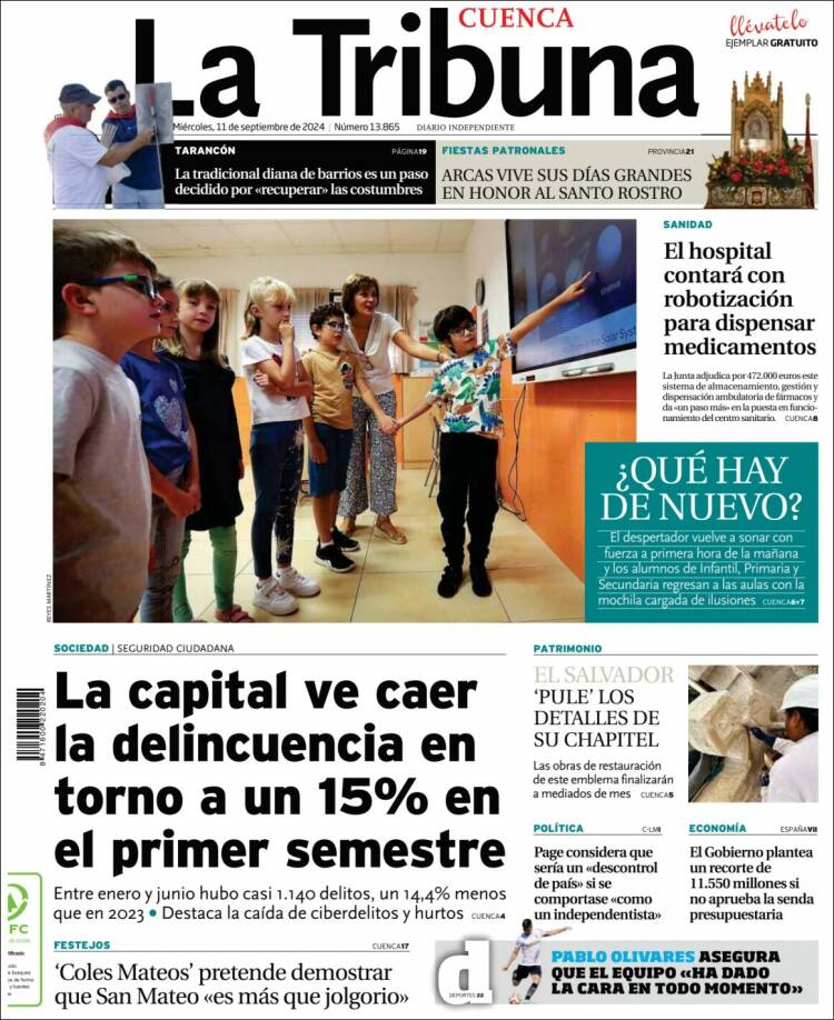 Portada de La Tribuna de Cuenca (Espa&ntilde;a)