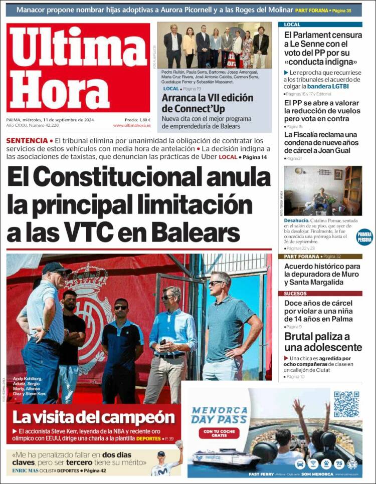 Portada de Última Hora (Espa&ntilde;a)