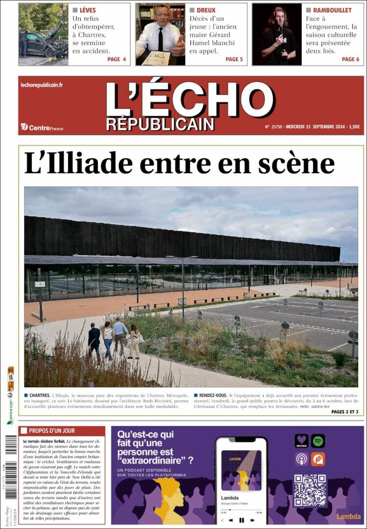 Portada de L'Echo Républicain (France)