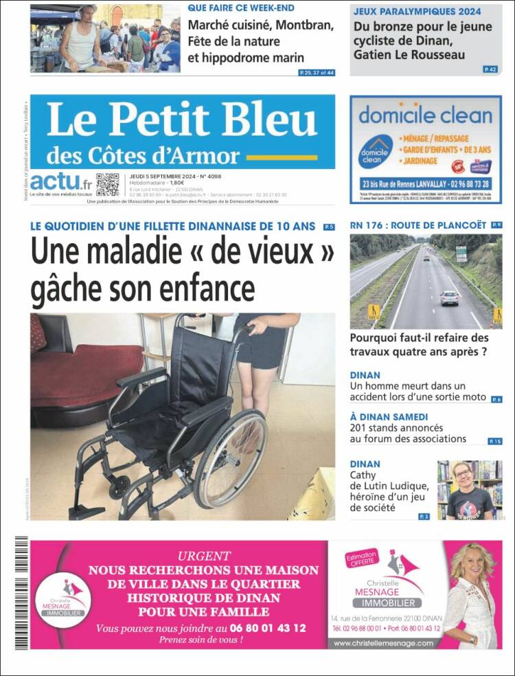 Portada de Le Petit Bleu (Francia)