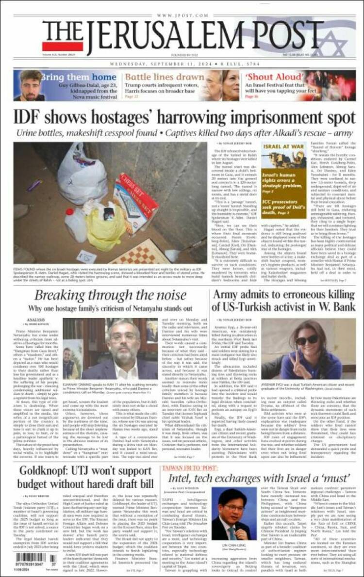 Portada de The Jerusalem Post (Israel)