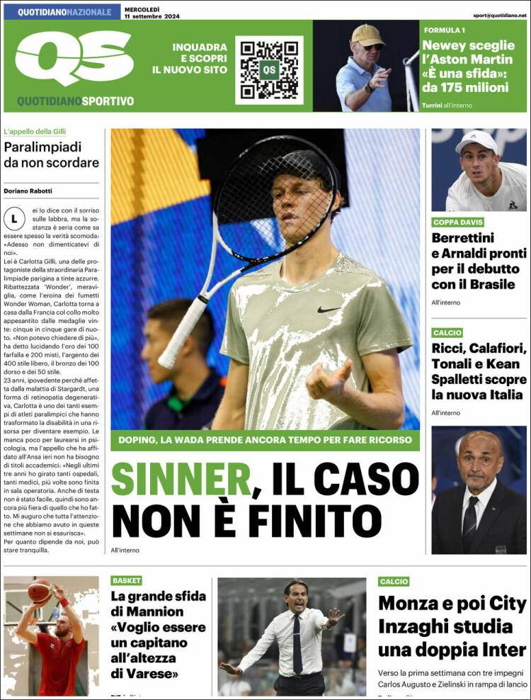Portada de Quotidiano Sportivo (Italia)