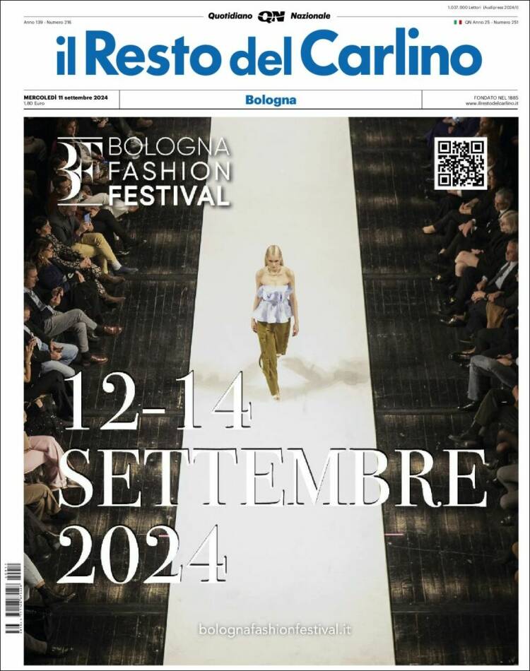 Portada de Il Resto del Carlino (Italia)