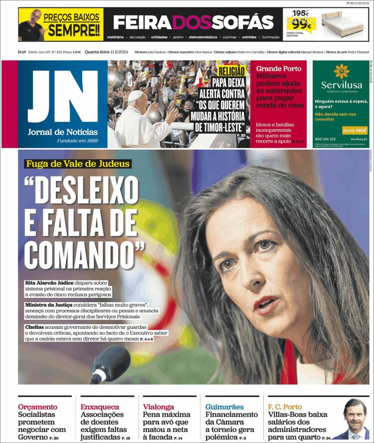 Portada de Jornal de Notícias (Portugal)