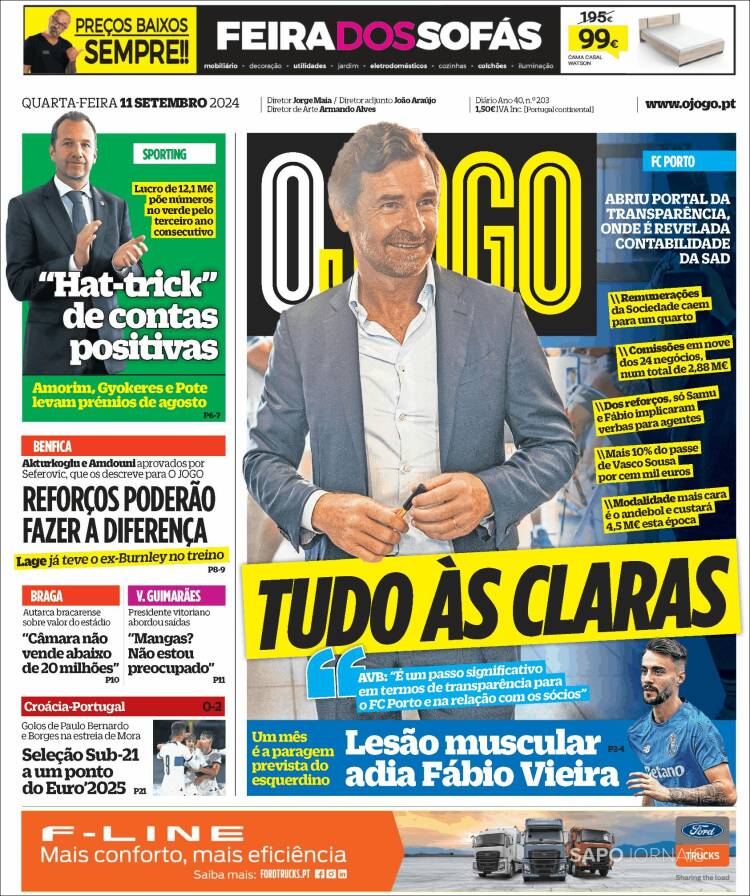 Portada de O Jogo (Portugal)
