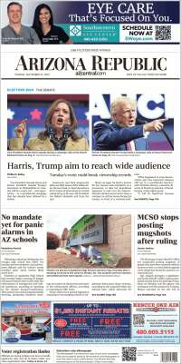 Portada de Arizona Republic News (USA)