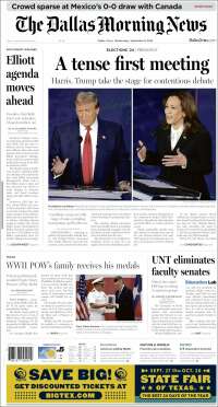 Portada de Dallas Morning News (USA)