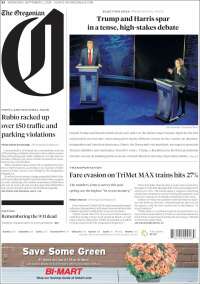 Portada de The Oregonian (USA)