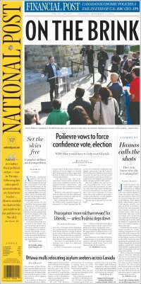 Portada de The National Post (Canadá)