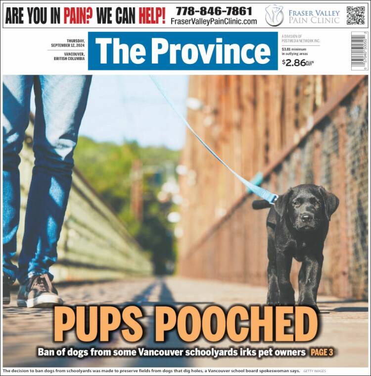 Portada de The Province (Canadá)