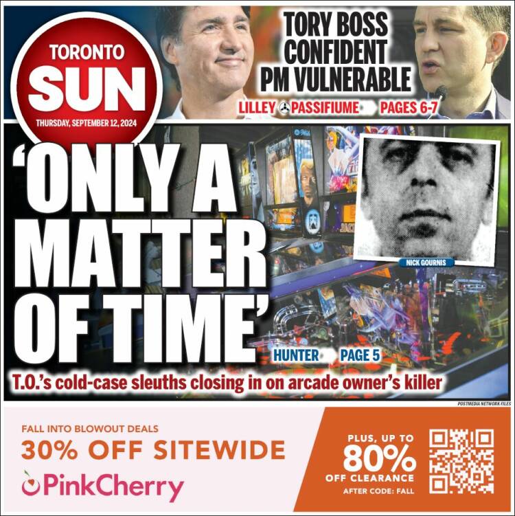 Portada de The Toronto Sun (Canadá)