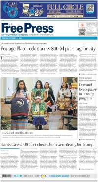 Portada de Winnipeg Free Press (Canadá)