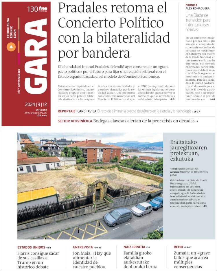 Portada de Gara (España)
