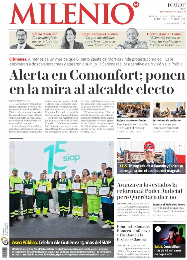 Portada de Milenio de León (M&eacute;xico)