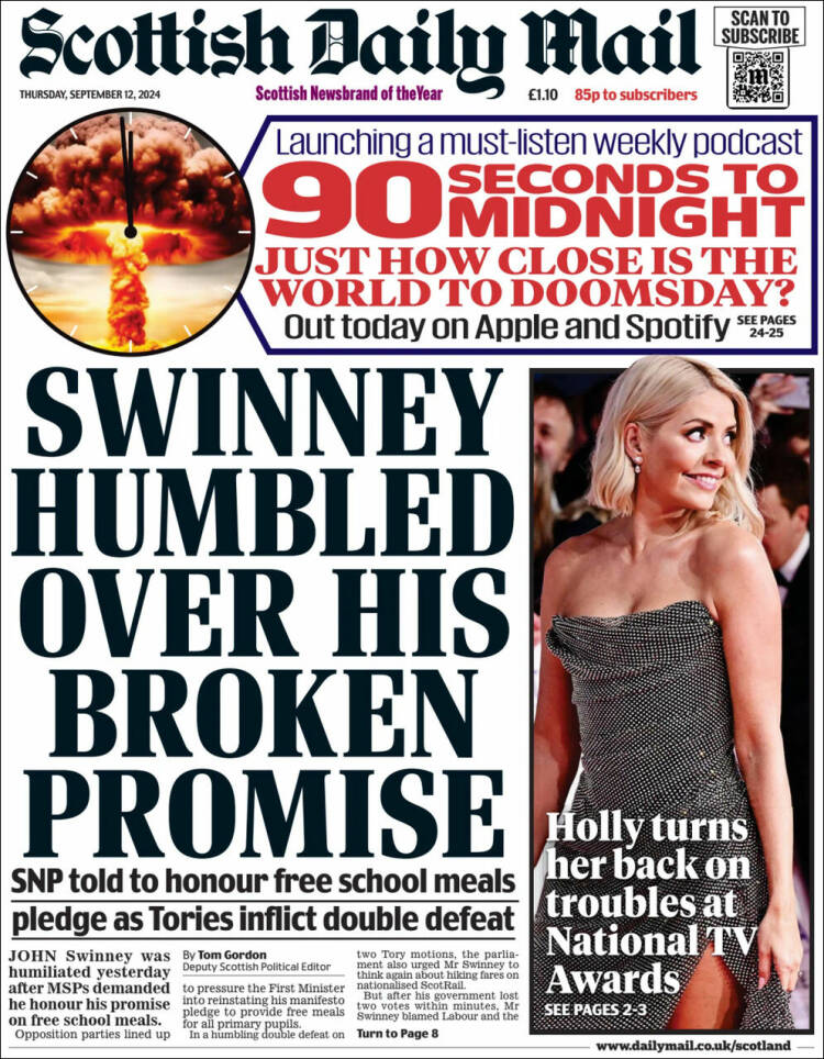 Portada de Scottish Daily Mail (Reino Unido)