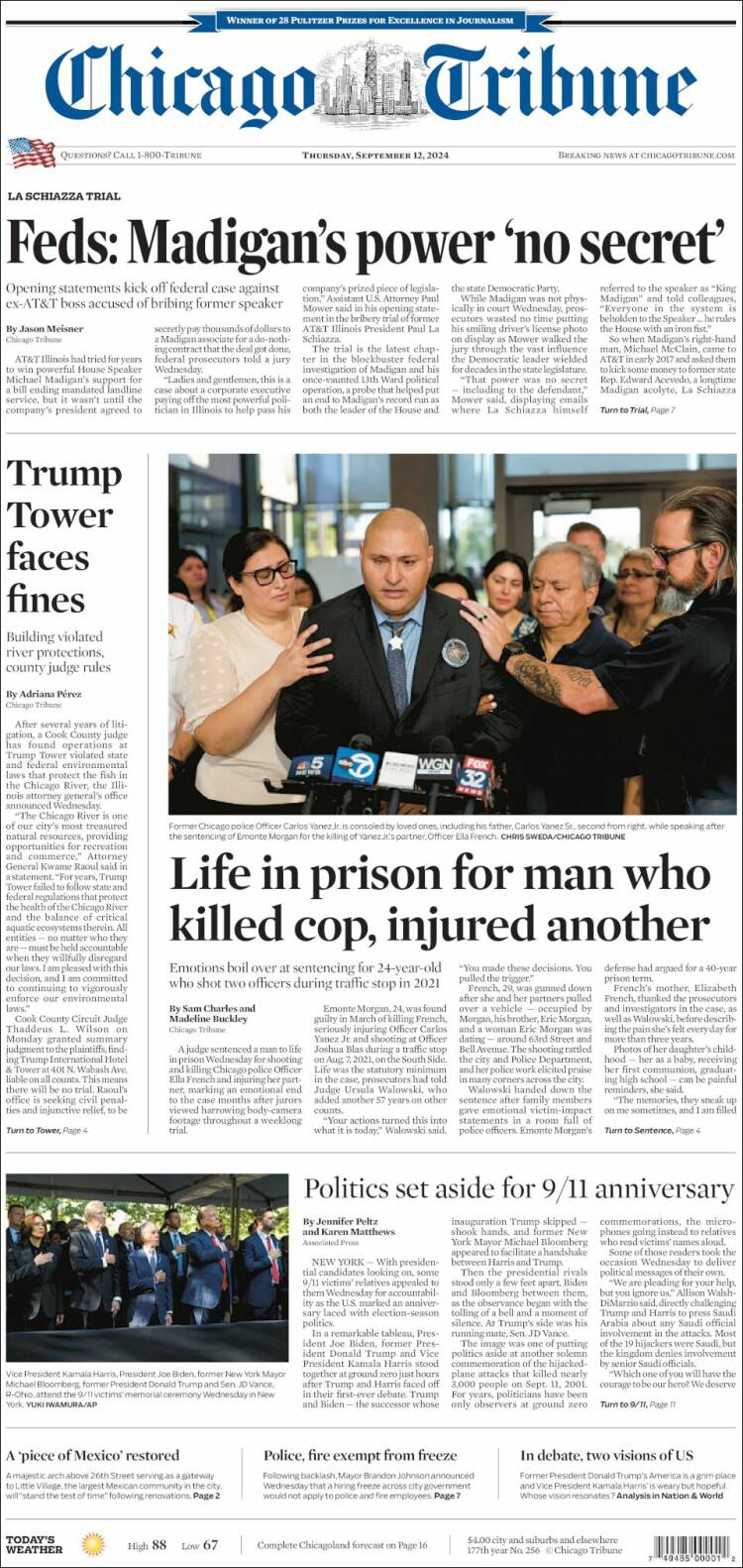 Portada de Chicago Tribune (USA)