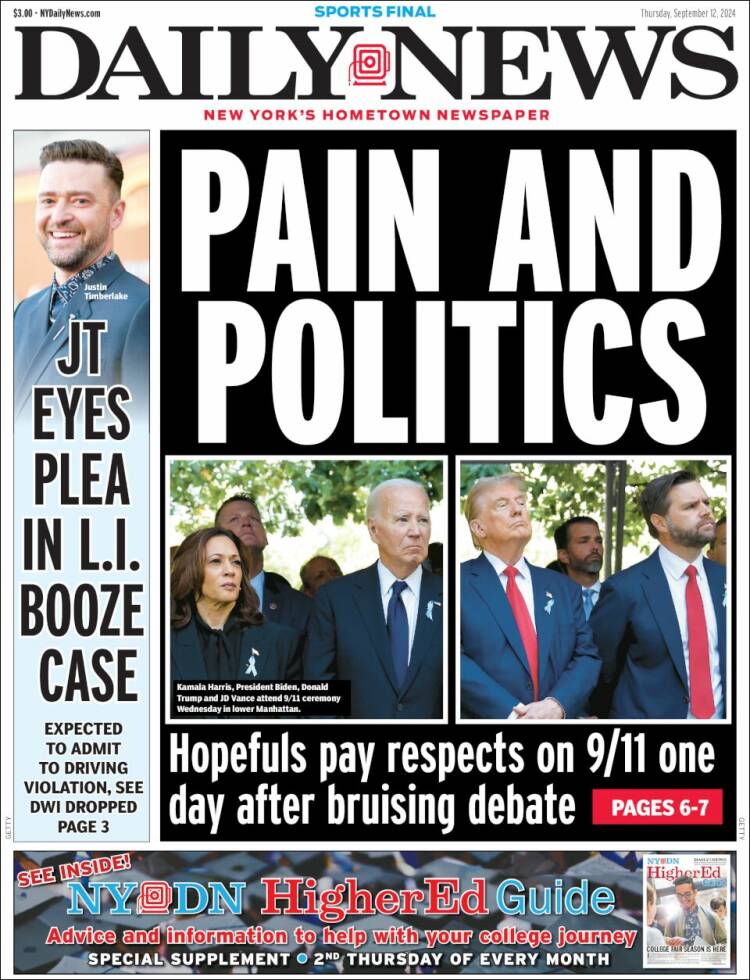 Portada de Daily News - New York (USA)