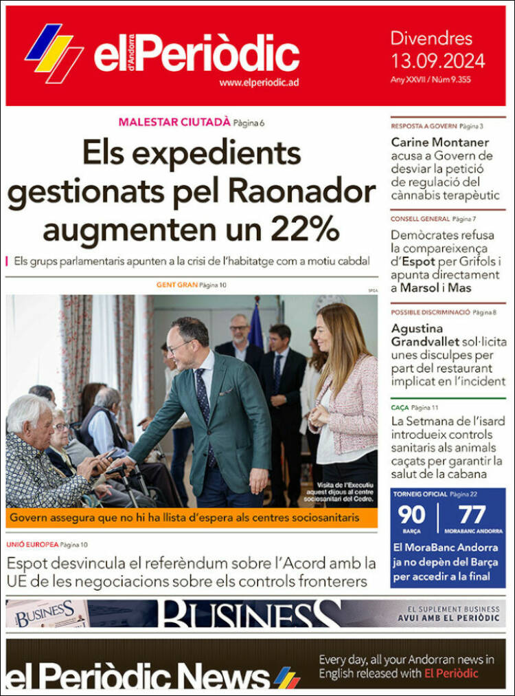 Portada de El Periòdic d'Andorra (Andorra)