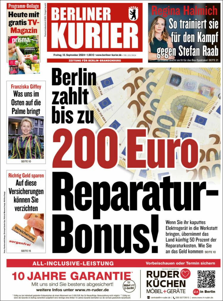 Portada de Berliner Kurier - Startseite BK (Alemania)