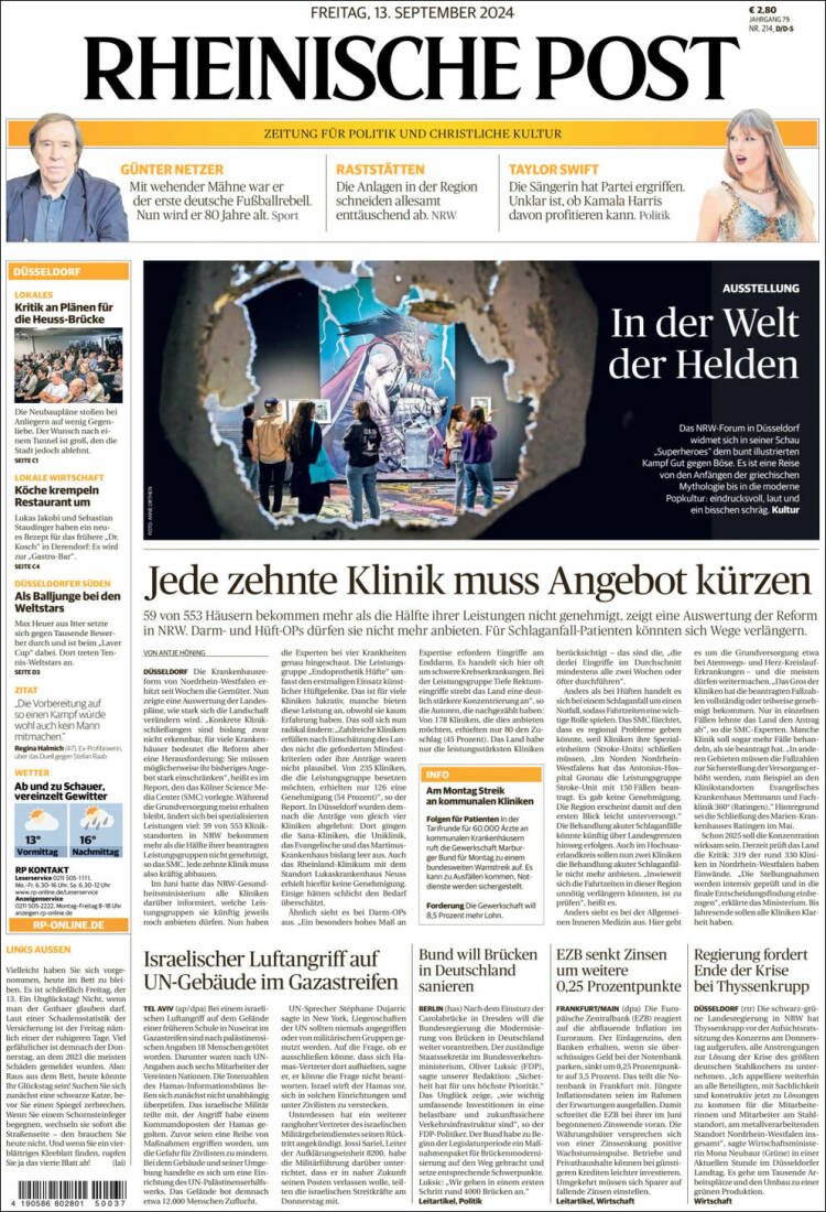 Portada de Rheinische Post (Alemania)