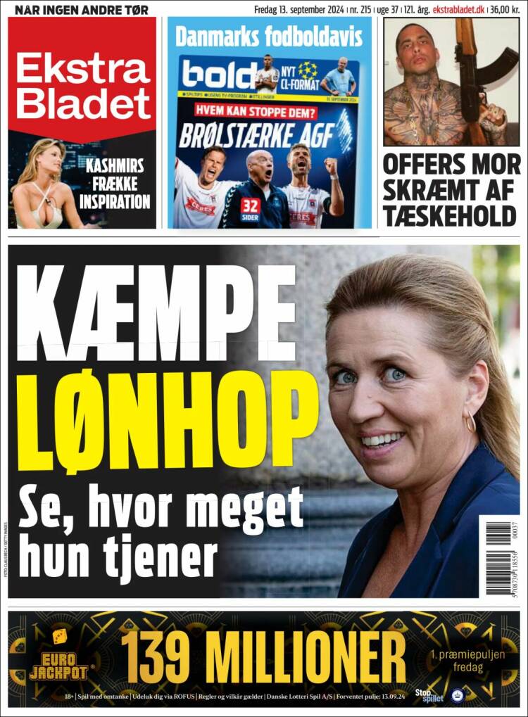 Portada de Ekstra Bladet (Dinamarca)