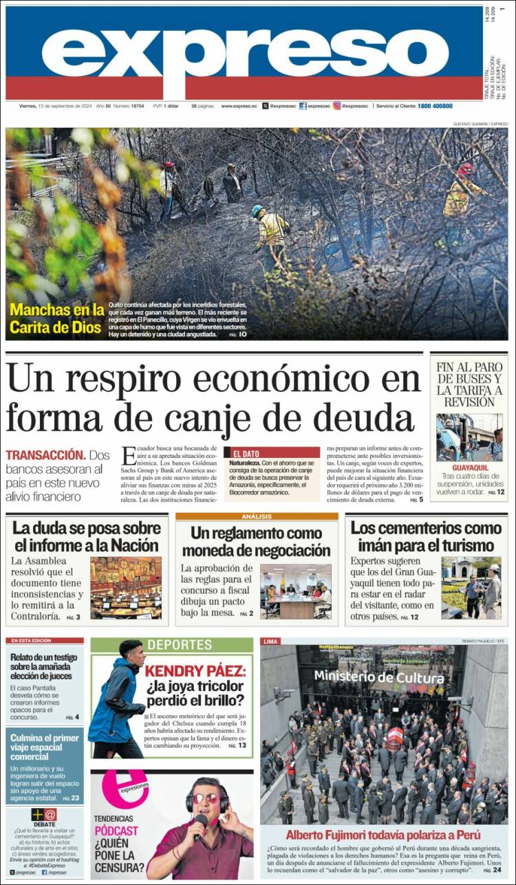 Portada de Expreso (Ecuador)