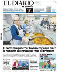 Portada de El Diario Montañés (España)