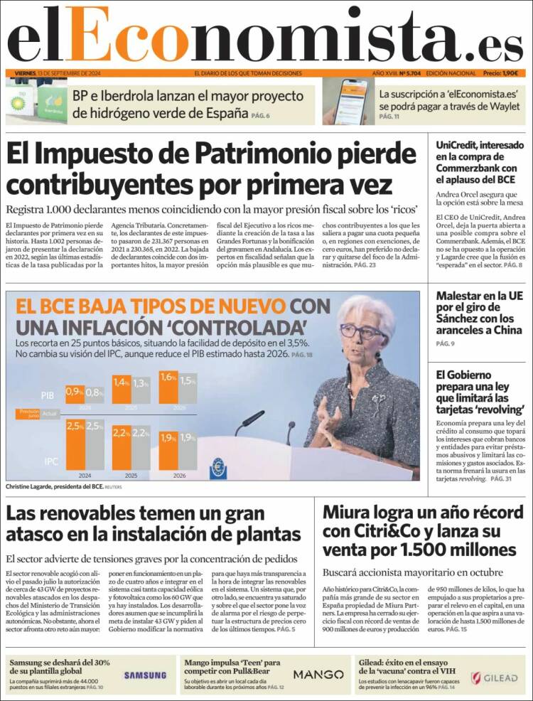 Portada de El Economista (Espa&ntilde;a)