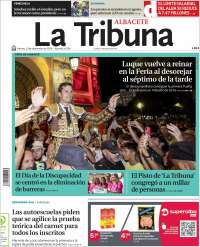 Portada de La Tribuna de Albacete (España)