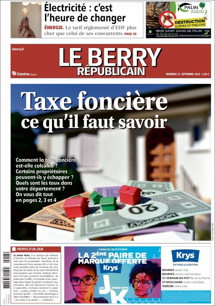 Portada de Berry Republicain (Francia)