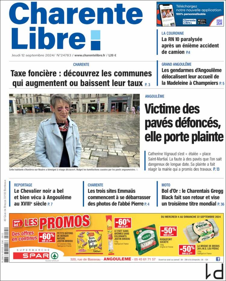 Portada de Charente Libre (Francia)